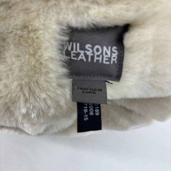 Wilsons Leather Bucket Hat Leather Sherpa Lined Tan 90s Size S/M main image 12
